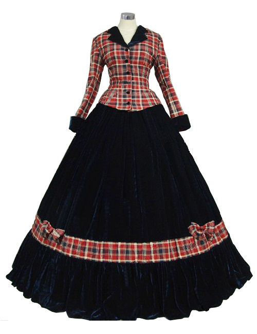 Ladies Victorian Dickensian Carol Singer School Mistress Day Costume Size 8 - 10 Image